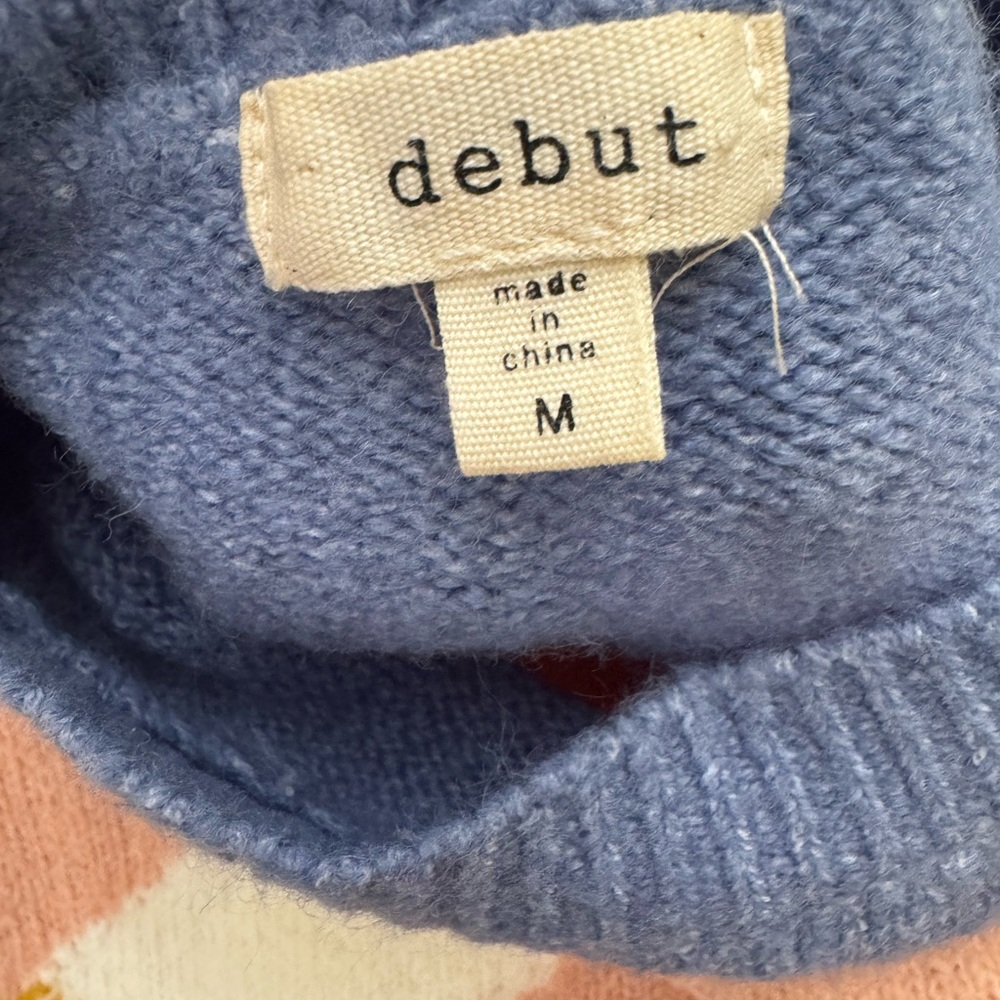 debut Abstract dopamine Colorblock Crewneck Sweater in Pink, Blue, Orange size M - Picture 3 of 4